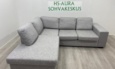 Harmaa Kulmasohva