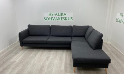 Tummanharmaa Kulmasohva