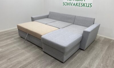 Vaaleanharmaa Vuodesohva