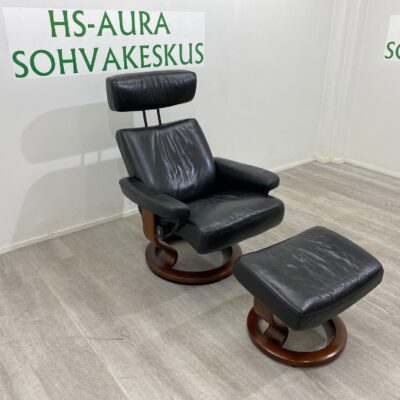 SRTESSLESS Nahkanojatuoli (pyörivä) + Rahi