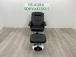 Pyörivä Keinonahkanojatuoli + Rahi Säädettävä Selkänoja - Image 4