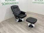 Pyörivä Keinonahkanojatuoli + Rahi Säädettävä Selkänoja
