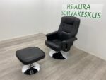 Pyörivä Keinonahkanojatuoli + Rahi Säädettävä Selkänoja - Image 8