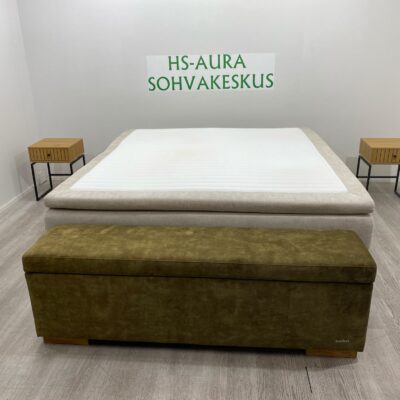 BELLUS Jennkisänky ( Hard ) 200 x 180  + BELLUS Päätyarkku  +  JYSK Yöpöytä 2 kpl